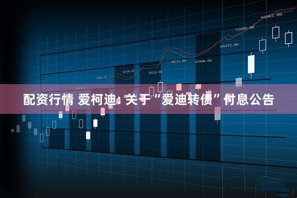 配资行情 爱柯迪: 关于“爱迪转债”付息公告