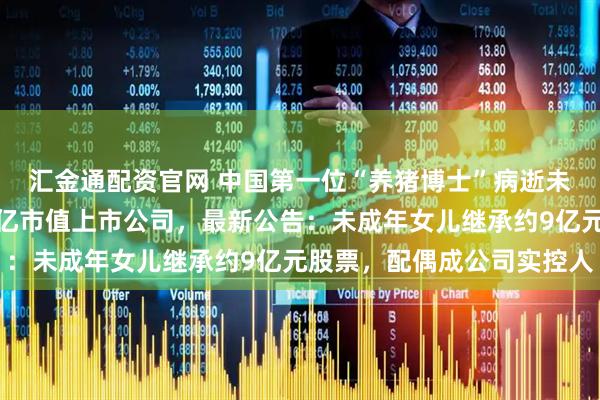 汇金通配资官网 中国第一位“养猪博士”病逝未立遗嘱，生前掌控超百亿市值上市公司，最新公告：未成年女儿继承约9亿元股票，配偶成公司实控人